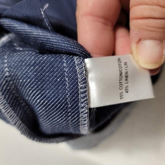 Adam Lippes Linen Blend Blue/Gray Shorts 4 - Picture 6 of 6
